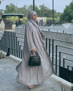 Stone Abaya Gown 3 Piece